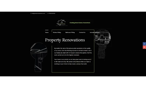 Casa Renovations website front page.