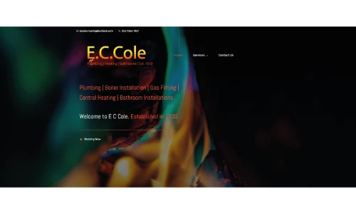 E.C. Cole website front page.