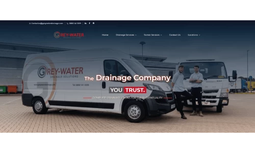 Grey-Water Drainage Solutions website front page.